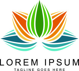 leaf colorful logo template