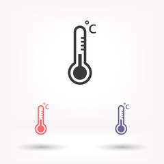 Thermometer vector icon , lorem ipsum Flat design