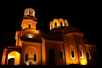 Beautifull christian church in the middle of the night