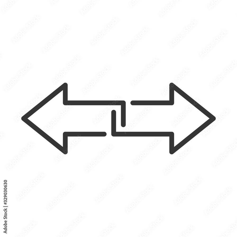 Poster right and left linear arrows. vector arrows