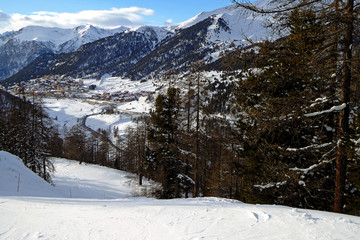 Fototapeta na wymiar Montgenevre Milky Way Ski Area Hautes Alpes French Alps France