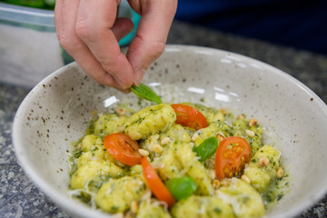 Italian gnocchi, prepared by the boss