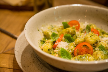 Italian gnocchi, prepared by the boss