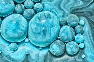 Colourful acrylic bubbles.Abstract ink design template mixed texture background. Liquid color backdrop. Wallpaper pattern. Oil poster . Design template. Fluid art