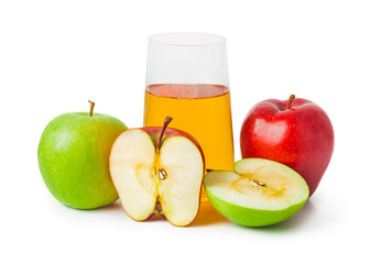 Apples and glass of juice