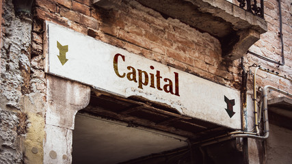 Obraz premium Street Sign to Capital