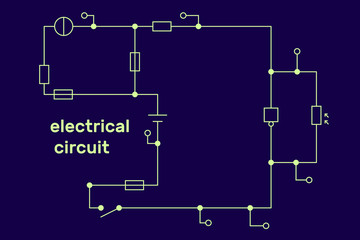 Electronic circuit scheme. Technology concept. Vector.