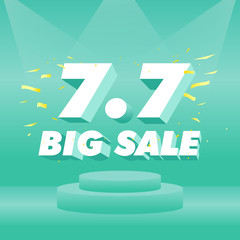 7.7 Shopping day big sale background vector