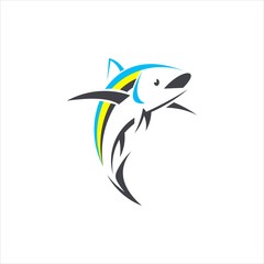 Fototapeta premium fishing fish vector logo character graphic modern abstract