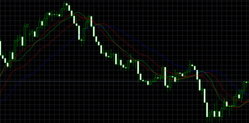 Graph illustrating the fall of the currency, oil. gold or other raw materials . Market rate. dark background.