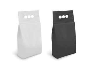 black and white blank packaging isolated on white background vector mock up 