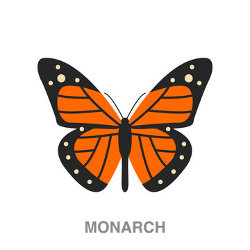 Monarch Butterfly Flat Icon On White Transparent Background. You Can Be Used Black Ant Icon For Several Purposes.	