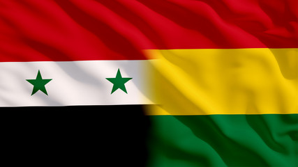 Waving Syria and Bolivia Flags