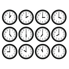 clock set on white background