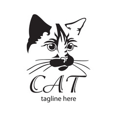 Cat vector logo design template