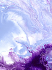 Violet creative painting, abstract hand painted background, marble texture