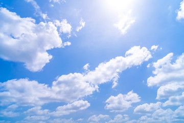 Obraz na płótnie Canvas Blue sky and white clouds abstract background.