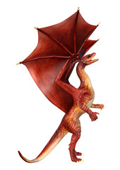 3D Rendering Fairy Tale Dragon on White