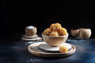 Traditional italian cookies with coconut