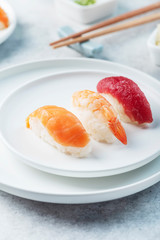 Mix of Traditional Japanese sushi