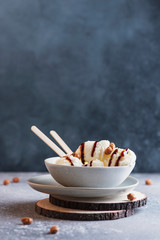 Ice cream with candy peanut