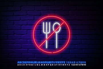 ban of food neon icon. Elements of ban set. Simple icon for websites, web design, mobile app, info graphics