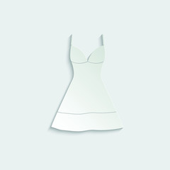 paper dress vector icon. clothes clothing icon