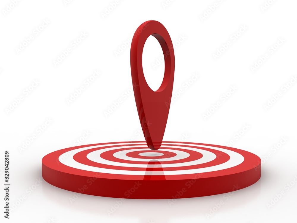 Poster 3d rendering travel and navigation planning on target