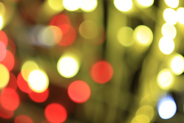 background of abstract yellow red blurred lights