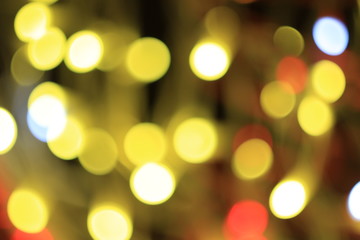 background of abstract yellow red blurred lights