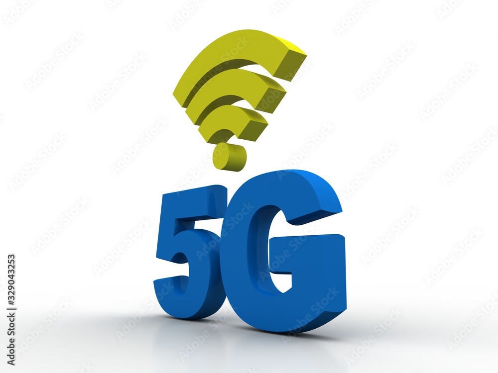 Poster 3d rendering 5G Network 5G Connection with WiFi