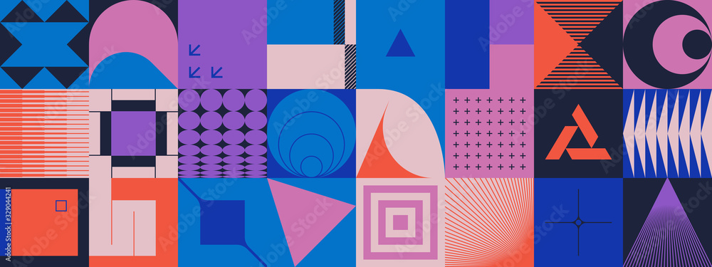 Poster retro future abstract vector pattern