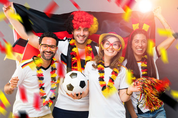 Deutsche Fans feiern ein Fussball meisterschaft Sieg