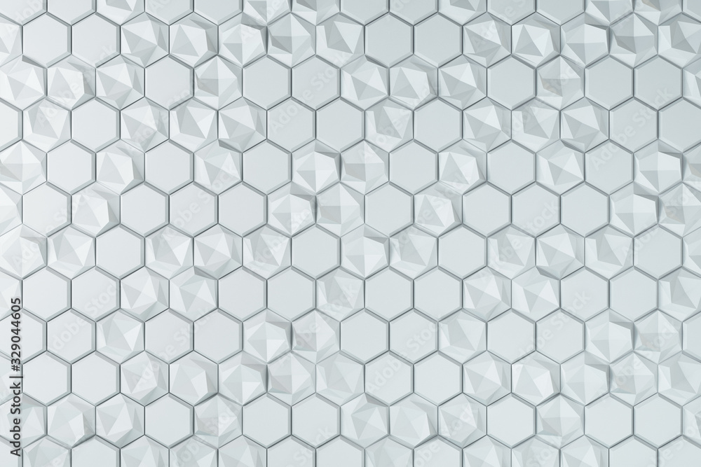 Poster creative abstract white hexagonal background.