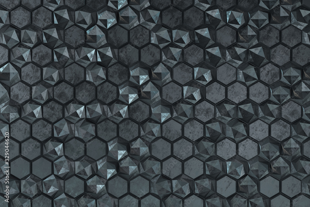 Poster creative abstract gray hexagonal background.