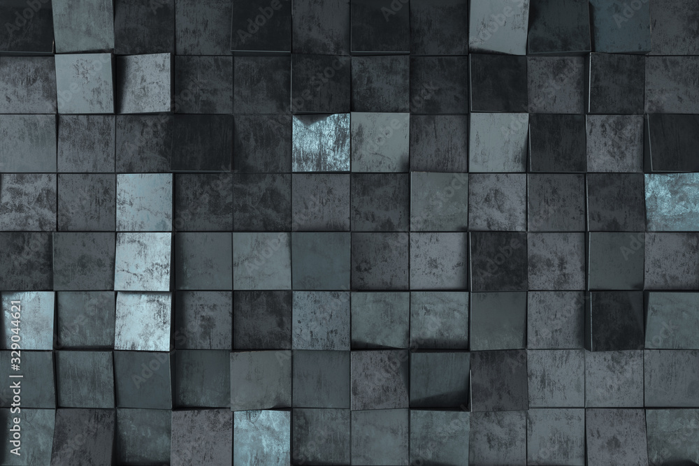 Poster creative abstract gray cubic textured.