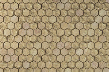 Creative abstract brown hexagonal background.