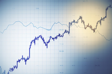 Business financial concept with forex trading chart