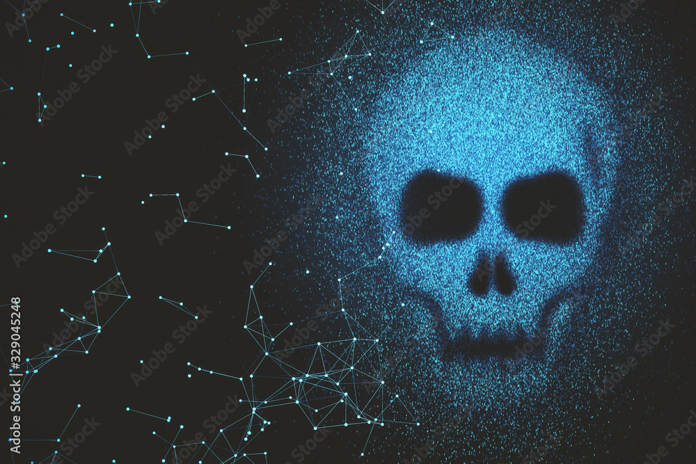 Aufkleber Computer virus and hacker attack interface.