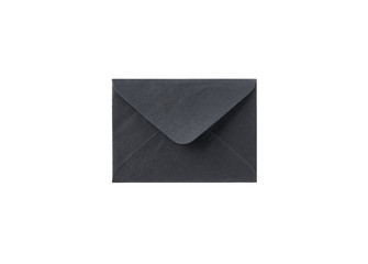 black colour envelope on isolated white background