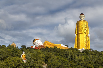 Buddha giant statues in the village of Khatakan Taung, near Monywa, Myanmar (Burma).The Laykyun...
