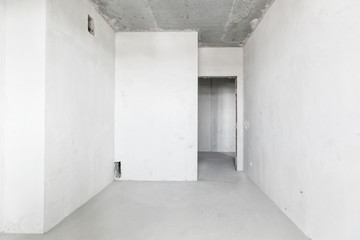 interior of the apartment without decoration in gray colors