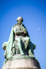 Fototapeta na wymiar Lamarck statue in the Jardin des plantes Park, Paris, France