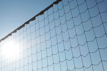 Beach volleyball net, summer vacation, sport concept.