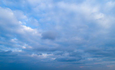 The sky covered by white clouds