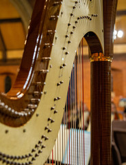 Close up of harp