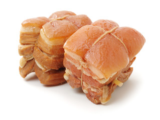 braised pork belly, dongpo pork,chinese cuisine on white 