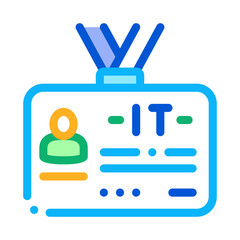 Manager Badge Icon Vector. Outline Manager Badge Sign. Color Isolated Contour Symbol Illustration