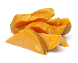 salted kohlrabi isolated on white background