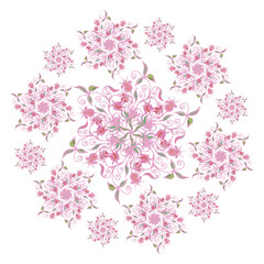 Obraz premium spring flower patterned mandala for decoration and design.